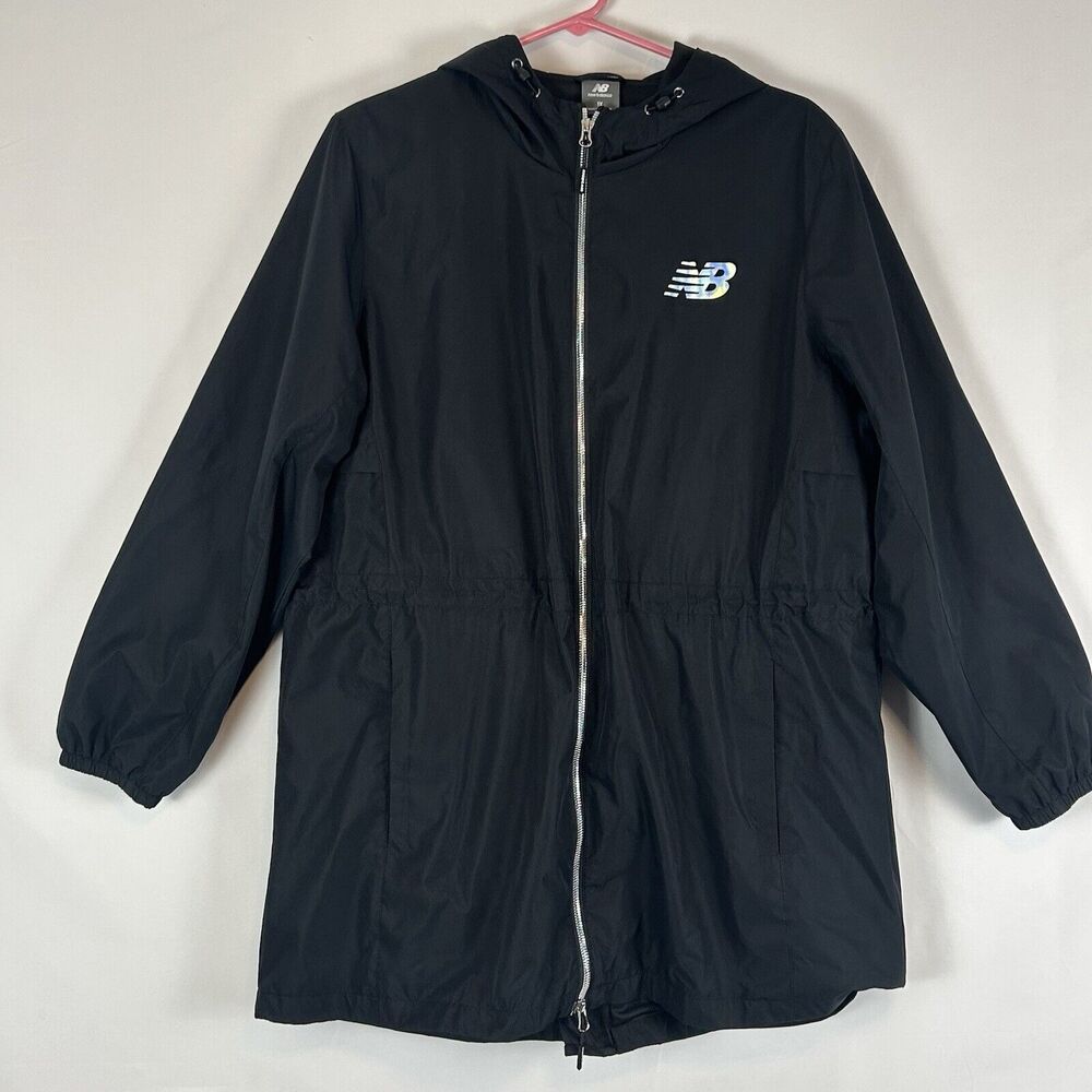 New Balance‎ Women's 1x Jacket Zipper Hood Windbreaker Style Black